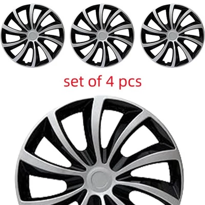Juego de cubiertas de rueda tapacubos de 16" negro y plateado (4 piezas) para Volkswagen Golf 2008-2023 Foto 1 de 4
