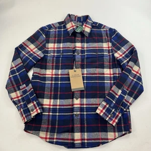 NUEVA LL Camisa de Franela Gamuza Firma Bean Azul Rojo A Cuadros Calce Ajustado Talla Mediana - Imagen 1 de 8