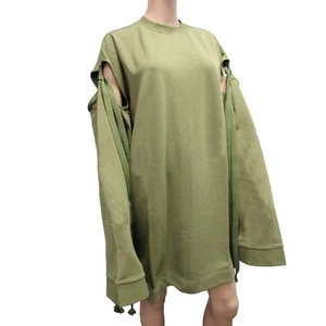 Fenty Puma Par Rihanna Femmes Échelonné Ourlet Sweat, Olive Branche, M - Picture 1 of 3