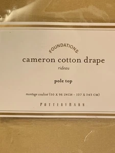 Pottery Barn Cameron Cotton Drape Pole Top Curtain RIDEAU Beige/Straw 50x96 READ - Picture 1 of 8