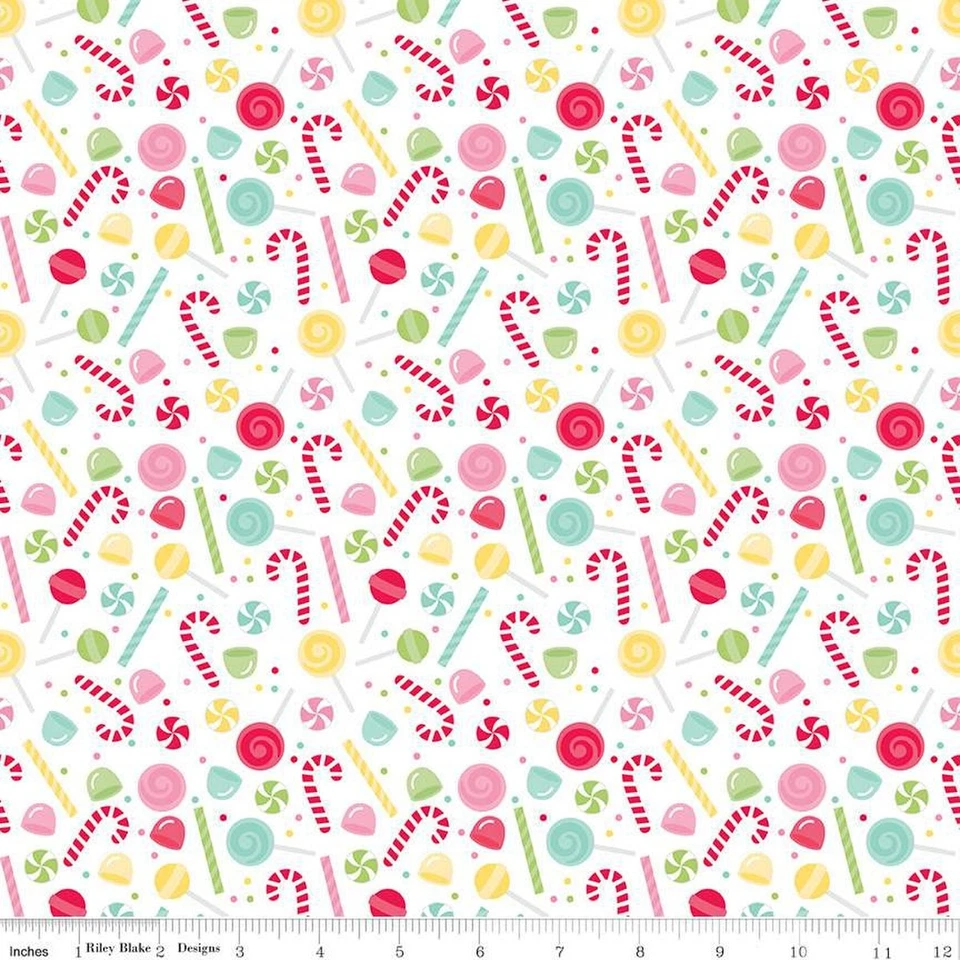 Gingerbread Kisses Sweets White Christmas Candy Quantity 1 is 1/2 yard - Image 1 of 1