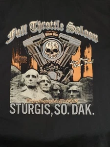 Vtg Dickies Sturgis Biker Bar Full Throttle Saloon Black Button Down Shirt 2XL - Picture 1 of 7