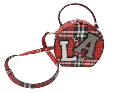 Guess Lizzy Round Case Tasche Damen Einheitsgröße Rot Tartan La Umhängetasche S - Bild 1 von 4