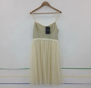 Needle and Thread Tulle beaded Coppelia Dress UK 12/14 Pale Yellow/cream - Picture 1 of 6