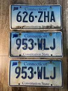 Connecticut Nummernschild Lot 2007-2011 3er Set Constitution State CT - Bild 1 von 5