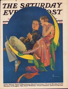 JUNE 14 1930 Young Couple Love's Serenade SATURDAY EVENING POST COVER ONLY - Foto 1 di 3