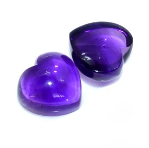 Natürlicher Amethyst Herzform Cabochon Paar 12x12 mm 14,02 cts lose Edelsteine - Bild 1 von 5