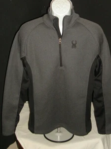 Spyder Constant Gray/Black Core Knit w/Bonded Fleece Interior Full Zip Sweater M - Picture 1 of 10