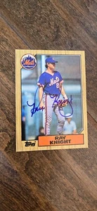 1987 TOPPS SIGNED AUTO CARD RAY KNIGHT NEW YORK METS REDS ASTROS ORIOLES # 488 - Picture 1 of 1