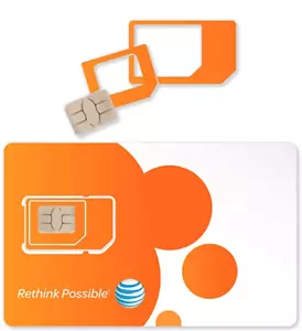 AT&T ATT Triple Cut 3 in 1 Card 4G LTE Sim Card New Unactivate Ready To Activate - Picture 1 of 2
