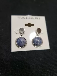 Nuevos pendientes colgantes de piedra en tono plateado TAHARI - Imagen 1 de 1