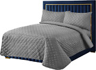 Quilted Bedspreads with Matching Pillowcases, Diamond Floral Embossed Pattern