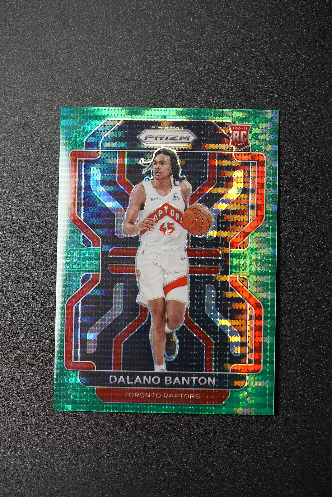 Dalano Banton 2021-22 Panini Prizm #328 Green Pulsar Rookie RC Raptors /25 -Q