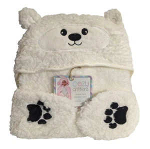 NWT Cozy Critters Animal Lamb Face Hooded Cape Personal Blanket With Pocket Paws - Picture 1 of 2