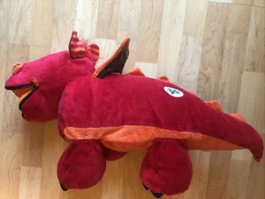 Red Stuffies Blaze the Dragon rot orange schwarz Plüsch 29 Zoll Stofftier versteckte Taschen - Bild 1 von 9