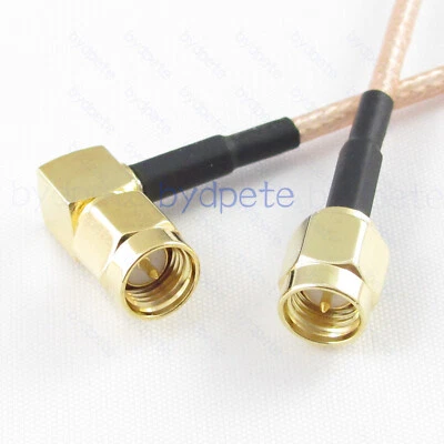 SMA male straight to SMA male angled RA plug RG316 Coaxial Cable Kable 50ohm Lot - Image 1 of 4