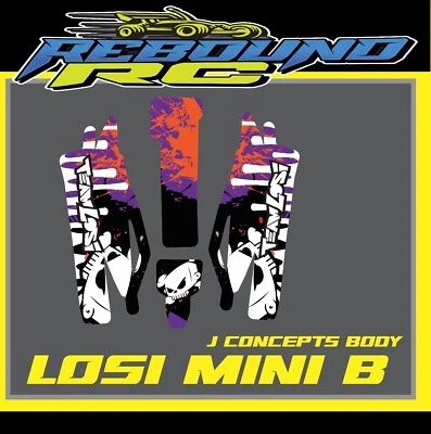 losi mini b 1/16th body graphics kit  /decal /sticker rc components body - Image 1 of 3