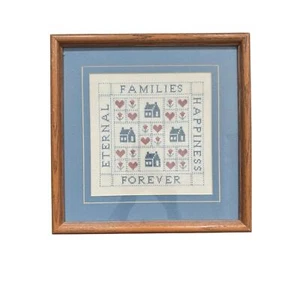 Vintage Handmade 1990s Cross Stitch Rustic Farmhouse Family Sampler - Picture 1 of 2