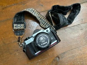 Rare Canon AE-1 Official 35mm Camera 1984 Olympics + Lens + Vtg Strap - Picture 1 of 9