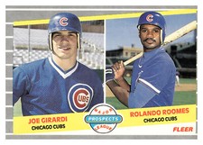 1989 Fleer 644 Joe Girardi / Rolando Roomes MLP, RC   Chicago Cubs