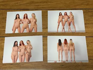 Set Of 4+ Photographs 4x6 Beautiful Nude Blonde Redhead Brunette Pin-Up Models - Picture 1 of 5