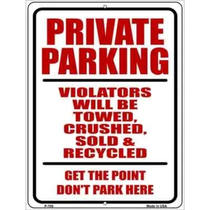 Private Parking Metal Parking Sign 4.5"x 6" for Home Wall Door Garage Novelty - Picture 1 of 1
