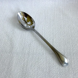 Pfaltzgraff Sturbridge Pierced Serving Spoon 8-1/4" Stainless Steel Slotted - Picture 1 of 6