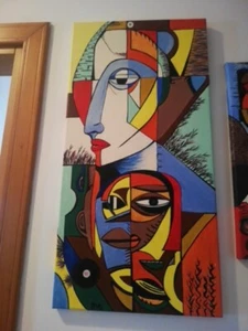 Quadro astratto dipinto a mano. Acrilico su tela. 30x60   - Foto 1 di 1