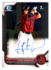 Jorge Barrosa 2022 Bowman Chrome 1st Year Prospect Autograph Auto Diamondbacks
