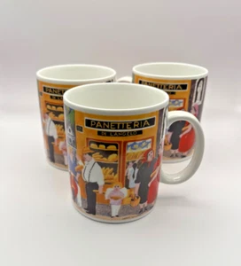 3 Vintage Williams-Sonoma Mugs 2002 Guy Buffet Marketplace Italian Bakery Art - Picture 1 of 6