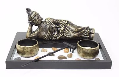 Suporte de vela de mesa Zen jardim dormir relaxante Buda pedra ancinho decoração para casa - Imagem 1 de 4