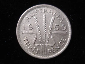 Australian 1959 Threepence Coin Queen Elizabeth Birthday Gift Antique Silver - Picture 1 of 2