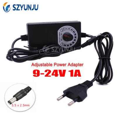 Adjustable DC 3V -12V 24V 36V 1A 2A Power Universal Adapter Supply  EU/US Plug - Image 1 of 4