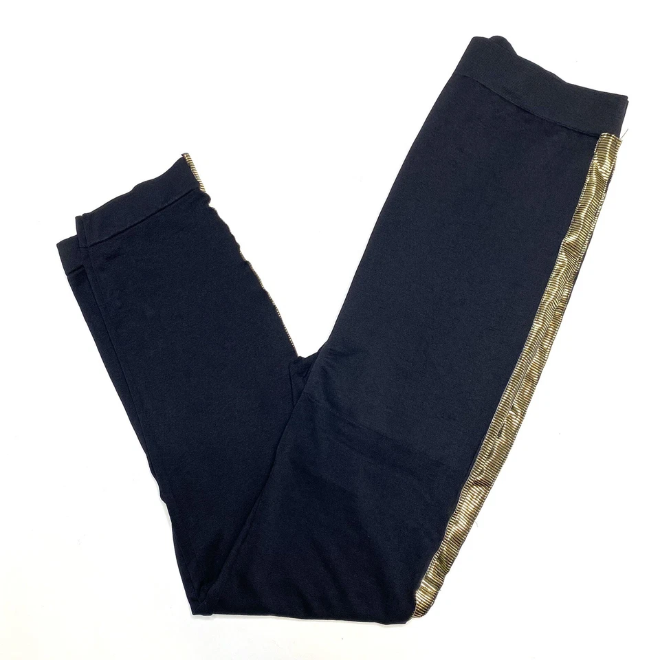 Leggings Lane Bryant Gold Foil Rayas Negros Control Adelgazante Para Mujer Talla A/B Foto 1 de 4