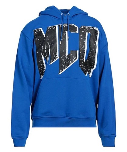 Felpa con cappuccio blu Alexander McQueen MCQ stampa logo a contrasto taglia XL