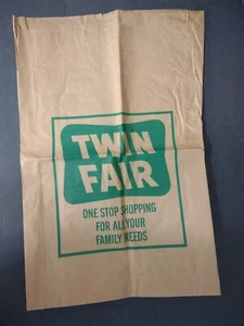 Vintage Twin Fair Kaufhaus braun Papier Einkaufstasche B8 - Bild 1 von 6
