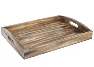 Rectangular Tray - Wood Serving Tray Coffee Table Tray Bathroom Tray Ottoman ... - Picture 1 of 7
