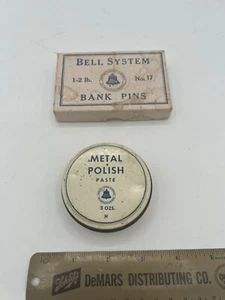 Vintage Lot of Bell System Telephone METAL POLISH and BANK PINS - Picture 1 of 6