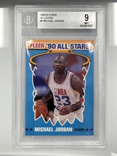 1990-91 FLEER BASKETBALL Michael Jordan All-Stars #5 Beckett BGS 9 MINT