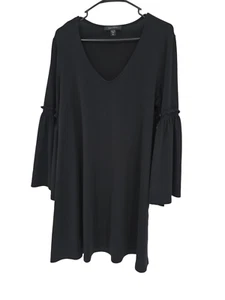 Karen Kane Size XL Womens Tunic Dress Black Boho Bell Sleeve Knit Shift - Picture 1 of 6