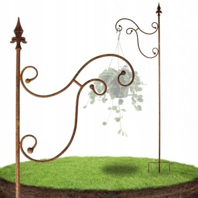 Garten Schäferhaken 220 cm Hirtenhaken Edelrost Gartenstab Hirtenbogen-Haken - Bild 1 von 4