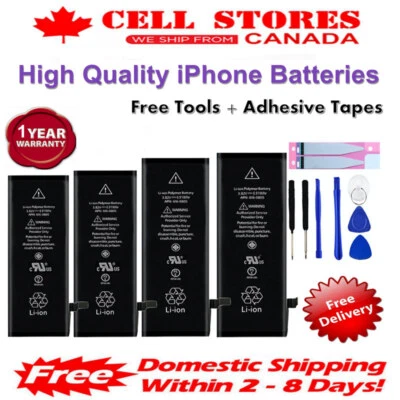 New Replacement Battery for iPhone 4 4S 5 5S SE 6 6S 7 8 Plus + Adhesive +Tools - Image 1 of 4