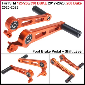 Foot Brake Pedal + Shift Lever - For KTM 125/250/390 DUKE 17-23, 200 Duke  20-23 - Picture 1 of 8