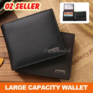 Genuine Mens Leather Wallet Cowhide Coin Purse Wallet Multiple Card Slots New OZ - Picture 1 of 10