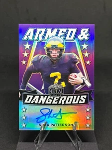 Shea Patterson 2020 Leaf Metal Draft Armed & Dangerous #ADSP1 Purple RC Auto /25 - Bild 1 von 2