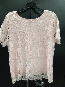 PHILOSOPHY Pink Lace Top Womens Size L. 204 - Picture 1 of 3