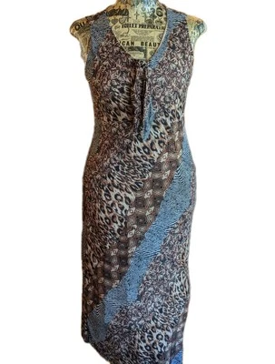 Maxi Vestido Vintage L Animal Estampado Mixto Asimétrico Forrado Transparente Años 90 Hada Boho Foto 1 de 4