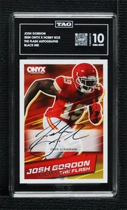 2024 Onyx X Hobby Box The Flash Auto Black Ink Josh Gordon TAG 10 GEM MINT - Picture 1 of 3