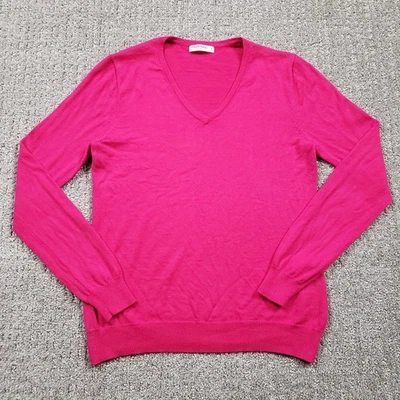 Suéter Woolovers Mujer Pequeño Rosa Algodón Orgánico Mezcla Cachemira Cuello en V Pullover Foto 1 de 4