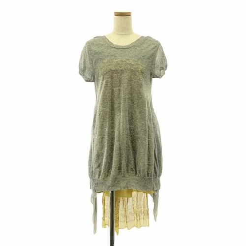Abito Sacai Sakai cotone seta strato 2 grigio x giallo donna usato0